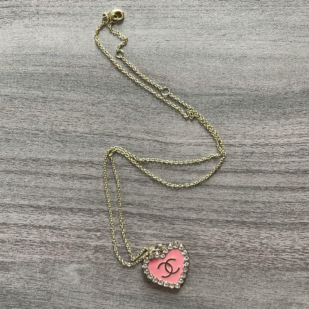 Chanel button repurposed to a necklace!